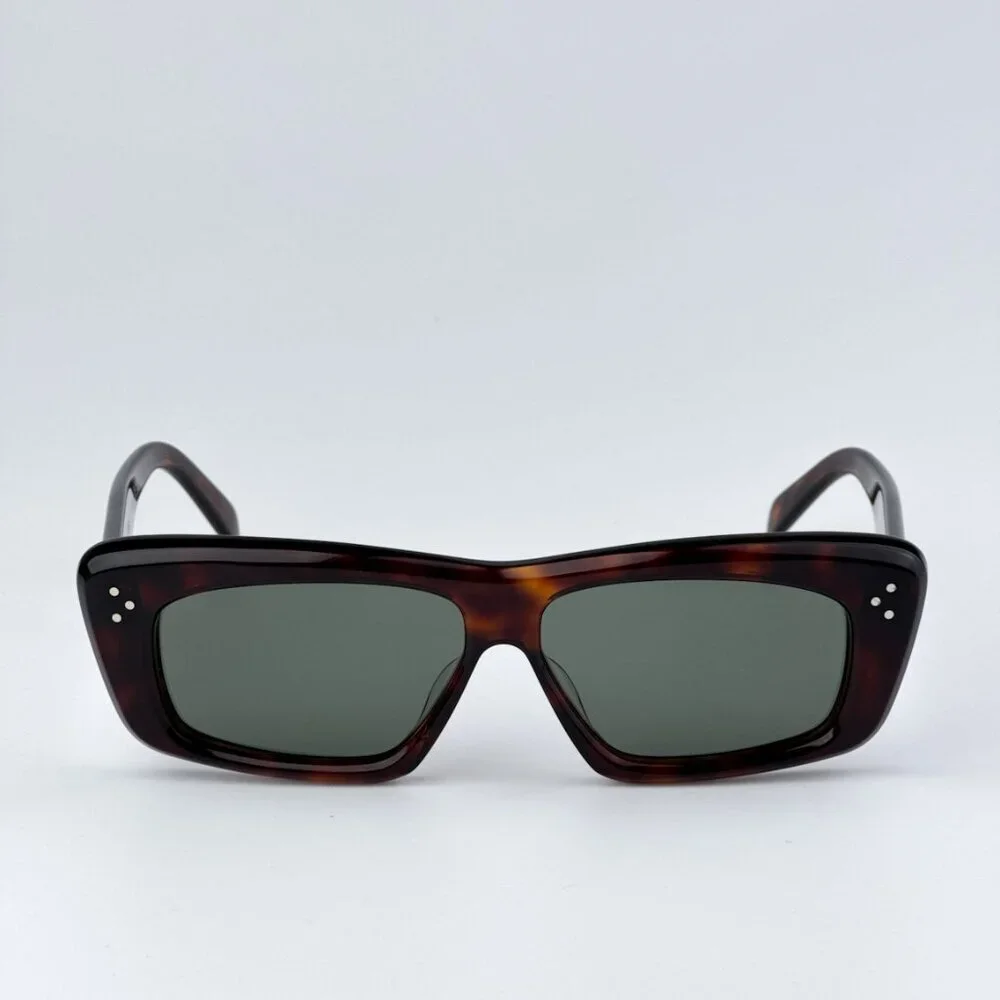 Celine CL40259I 52N BRAND NEW Sunglasses Havana Green Rectangle Unisex